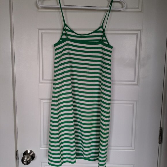 Mango Green Striped Spaghetti Strap Dress - Picture 4 of 6